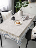 Soft Grey Double Lines Rectangle Tablecloth 60 x 120 Inches Modern