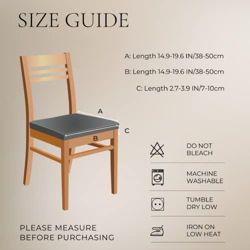 SearchI Dining Chair Seat Covers, Rear Covered(Beige Flower, 6pcs)