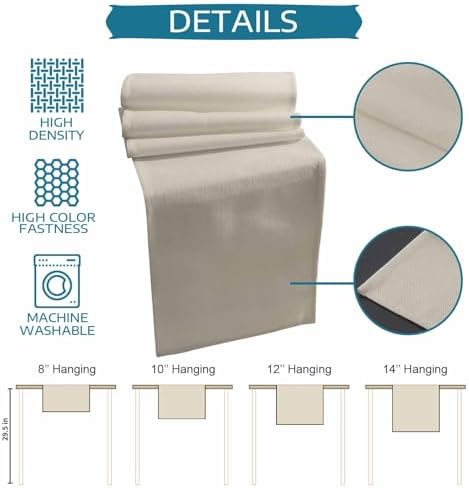 Ivory White Burlap Cotton Table Runner 72 Inches Long, Modern Pure