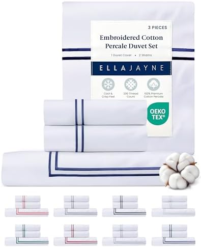 Ella Jayne Duvet Cover Queen Size (3 Pieces), 100% Cotton Percale