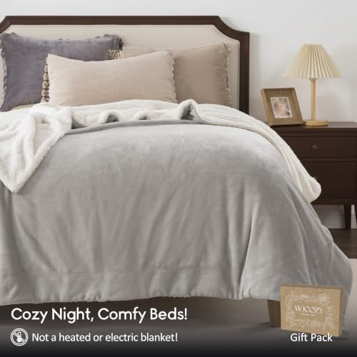 WDCOZY Sherpa Fleece Throw Blanket 60"x80", Soft Bed Blankets, Light