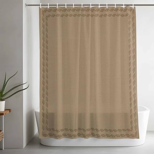 Shower Curtain Minimalist Tan Waterproof Shower Curtain for Bathroom