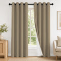 2 Panels 100% Blackout Curtains, Midweight Grommet Drapes