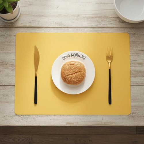 Placemats Set Grey Christmas Round Silver Square Table wipeable Brown