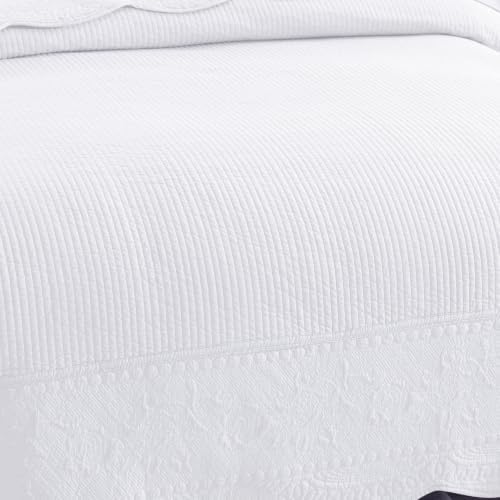 MarCielo 3-Piece 100% Cotton Oversized Bedspread Lightweight Quilt