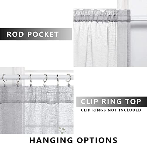KOUFALL Grey Curtains 84 Inches Long for Bedroom Set 2 Panels Pair Rod