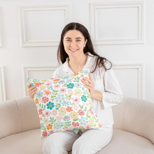 Feelyou Botanical Floral Printed Throw Pillow Covers Set of 2 Blossom