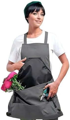 Multi Pocket Multifunction Apron Unisex Cotton Canvas Snap On Stain