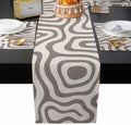 Abstract Stripes Table Mats Set of 6 with Table Runner 90 Inches