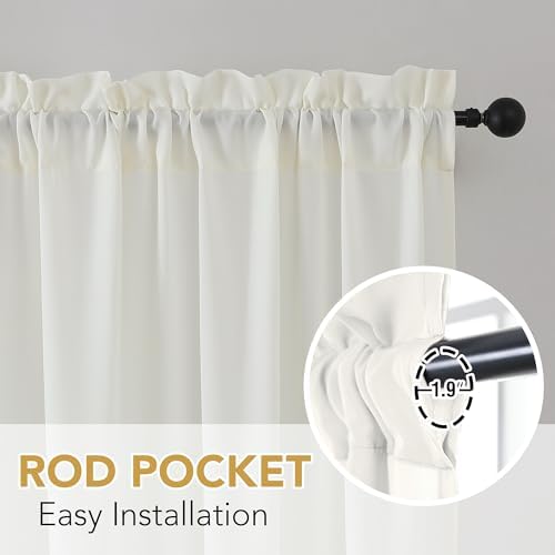 H.VERSAILTEX Sheer Curtains 95 inches Long Non-See-Through Farmhouse