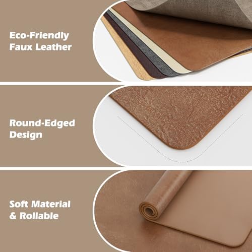 Aofmee Faux Leather Placemats Set of 6 - Waterproof - Wipeable