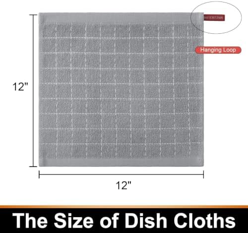 Cotton Kitchen Towels, Reusable Absorbent Dish Cleaning Cloths