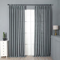 Pinch Pleated Cotton Linen Curtains 108 Inches Long, 1 Panel