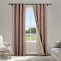 Fcosie 52" Wx120 L Chenille Black Out Drapes with Silver Grommet Full