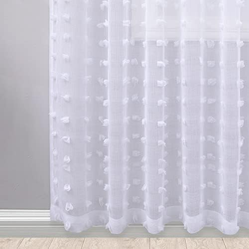 KOUFALL White Sheer Curtains 96 Inches Long for Living Room with