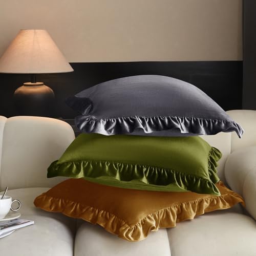KKJIAF Gold Velvet Throw Pillow Covers 20 x 20 Inch Set of 2 for Sofa