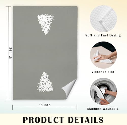 JINYO Boho Neutral Christmas Kitchen Towels, Modern Winter Snowy