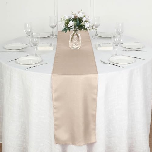 5 pcs 12 x 108-Inch Nude Polyester Table Top Runners - Wedding Party