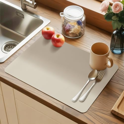 Placemats Set of 6 Modern Khaki Gradient Heat-Proof Water-Proof