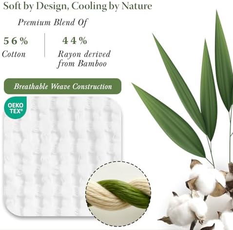 Threadmill King Waffle Bed Blanket, Rayon Derived from Bamboo, White