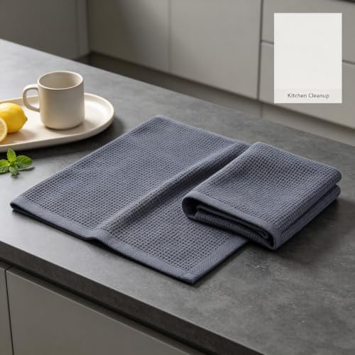 8 Pack 100% Cotton Kitchen Towels and Dishcloths Set