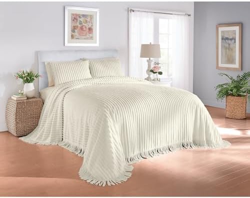 BrylaneHome Chenille 100% Cotton Bedspread