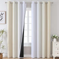 Beige and Greyish White Ombre Blackout Curtains Living Room 108 Inches