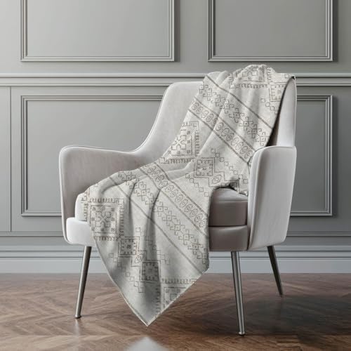 Addison Rugs ASB120 Taupe 50" x 70" Oversized Sherpa Throw Blanket