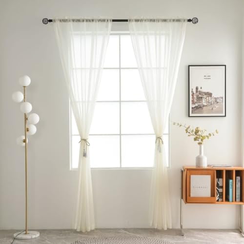 SpaceDresser Sheer Voile Curtains for Living Room 108 Inch Long 2