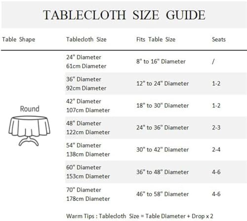 Solid Beige Round Tablecloth 70 Inch Pure Color Circular Table Cloth