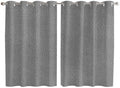 Vintage Gray Window Curtains 63 Inch Length 2 Panels Set, Modern