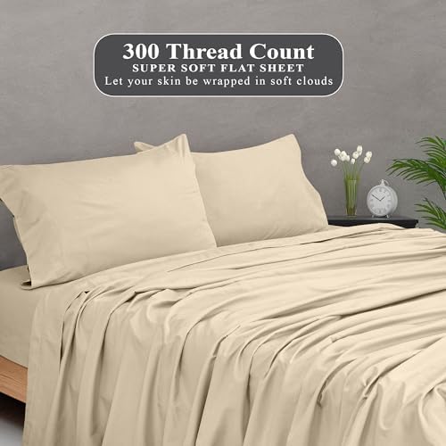 Royale Linens 300 Thread Count 100% Cotton California King Flat Sheet