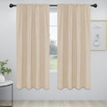 Easy-Going Rod Pocket Blackout Curtains, 2 Panels 42x72in, Beige