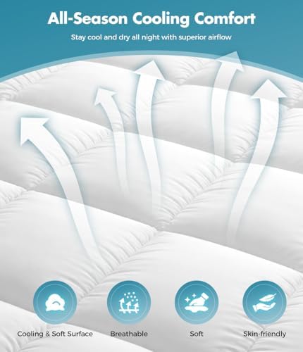 Fracho Queen Cotton Mattress Topper, Extra Thick Pillow Top Mattress