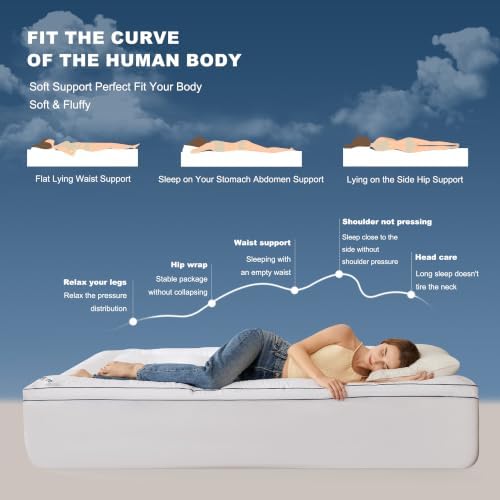 BEDLORE Queen Mattress Topper, Thick Pillow Top Bed Cover Soft