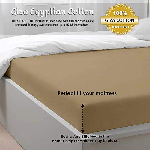 Shreem Linen 100% Giza Egyptian Cotton Full Sheet Set 4 Piece, Sateen