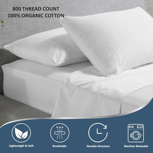 King Sheet Set Fits Mattress Upto 16'' Deep Pocket, 800-Thread Counts