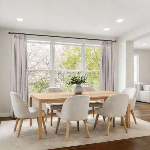 Macochico 100% Blackout Pinch Pleated Linen Curtains 84 Inches Long