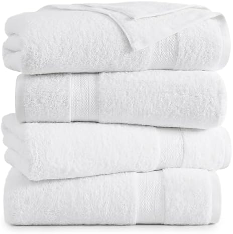Lane Linen 100% Cotton 4 Pack Bath Sheets (35"x66") - Ring Spun, Extra