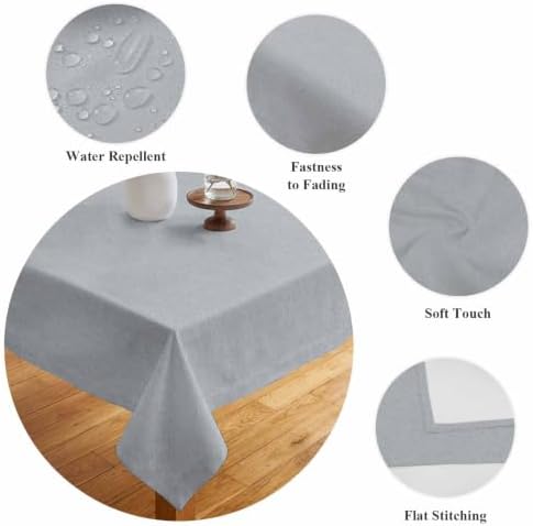 Gray Solid Color Table Cloth, Modern Minimalist Pure Color Waterproof