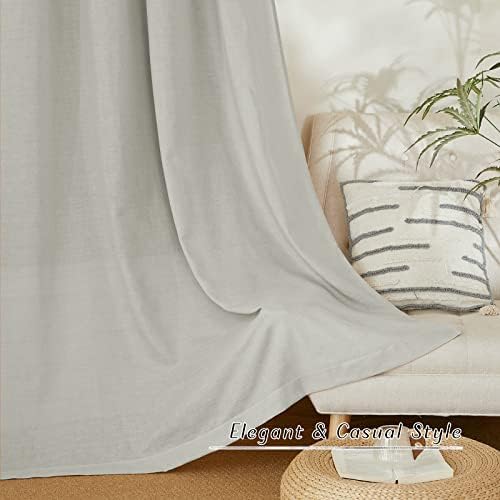 NICETOWN Thick Linen Blend Curtains Flax Textured for Bedroom, Rustic