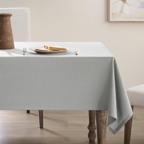 Grey Square Tablecloth 55 x 55 Inch Small Gray Linen Table Cloth for