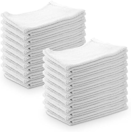 Terry Cloth Cleaning Rags (50 lbs, 300 pcs), 100% Cotton Shop Towels