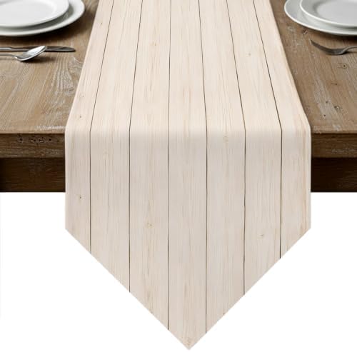 Minimalist Table Runner 108 inches Long Architectural Sandy Beige