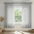 Grey Bedroom Curtains 63 Inch Length for Living Room 2 Panels Rod