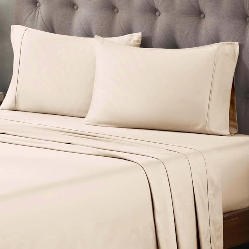 SUPERIOR Egyptian Cotton 300 Thread Count Bed Sheet Set, 2 Elastic