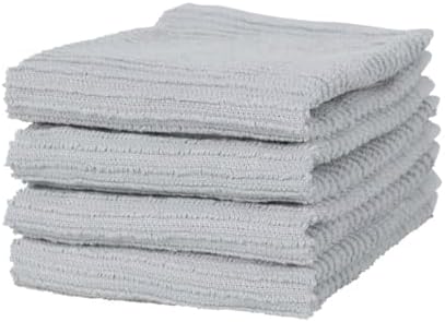 Mrs. Anderson's Baking Cotton Bar Mop Dish Cloths Set of 4, Gray, 12 x