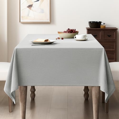 Grey Square Tablecloth 55 x 55 Inch Small Gray Linen Table Cloth for