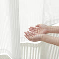 NICETOWN Non See Through Pure White Striped Sheer Curtains 96 inches