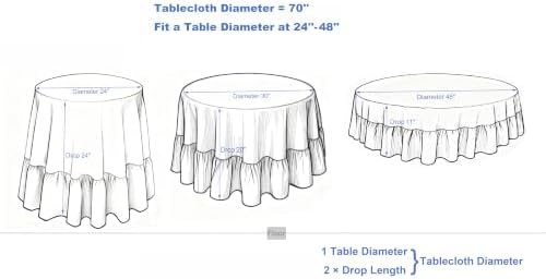 Solid Off-White Ruffled Tablecloth Fall Washed Cotton Table Cloth